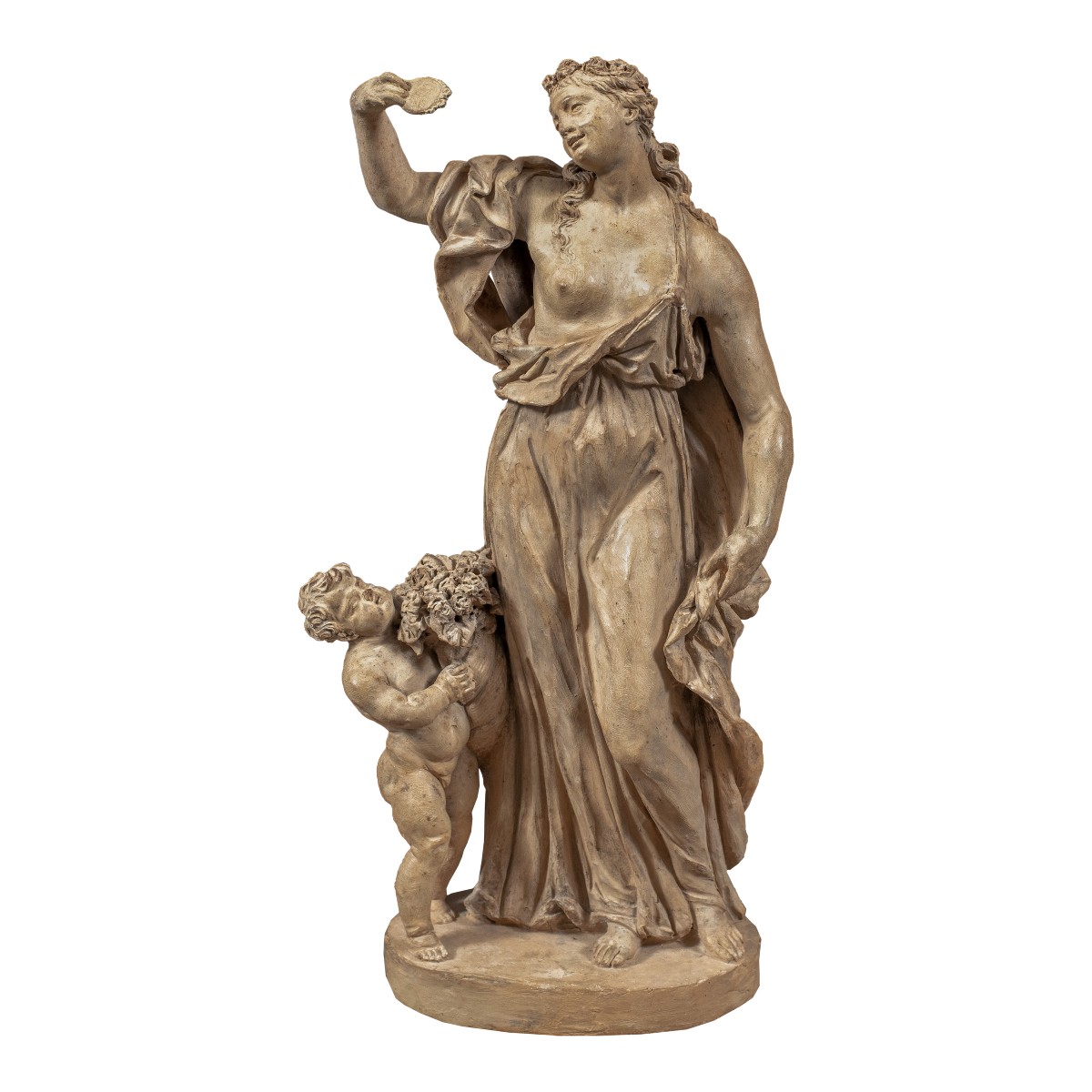 Scultura in terracotta - Allegoria della Vanità. Italia, XVIII secolo.