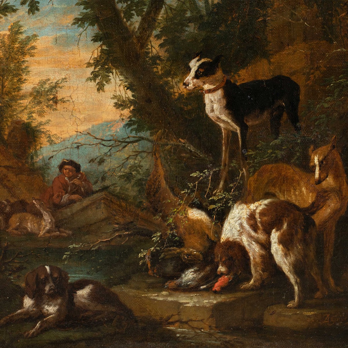 Adriaen de Grijef (Leida 1657 - Bruxelles 1722) - Il ritorno dalla caccia.-photo-2