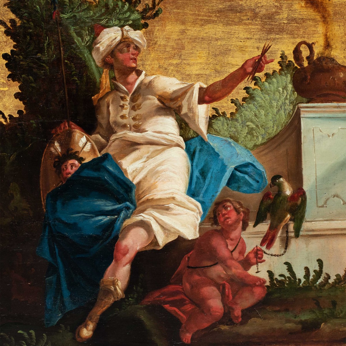 Pittore veneziano (XVIII sec.) - Allegoria dell’Asia e Allegoria dell’America.-photo-3