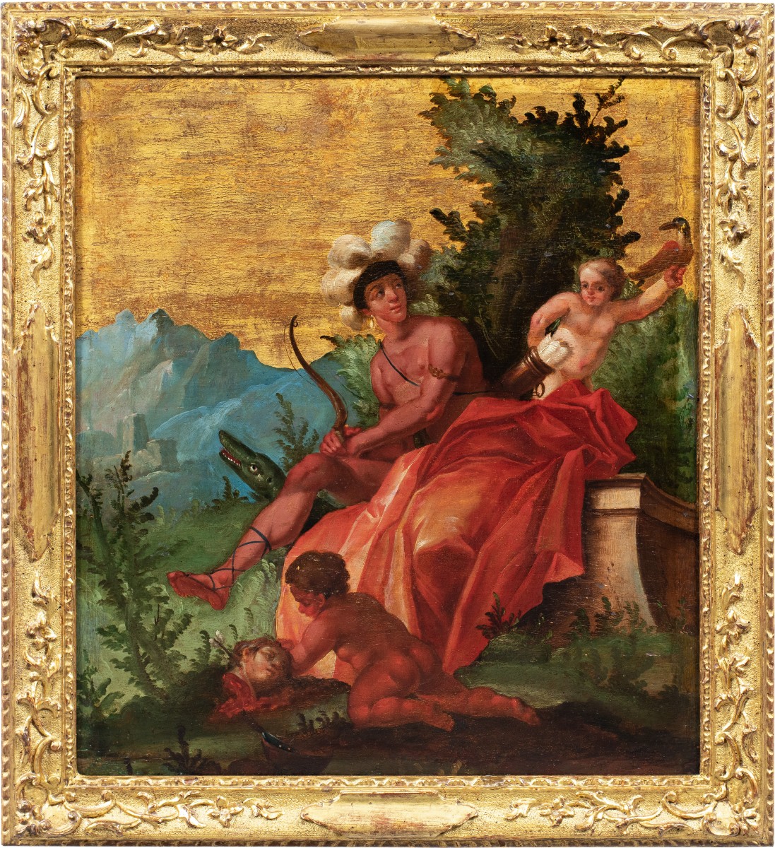 Pittore veneziano (XVIII sec.) - Allegoria dell’Asia e Allegoria dell’America.-photo-4