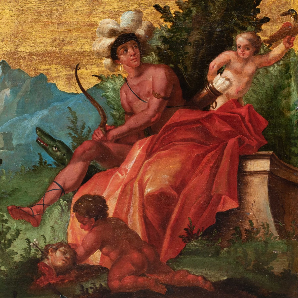 Pittore veneziano (XVIII sec.) - Allegoria dell’Asia e Allegoria dell’America.-photo-1