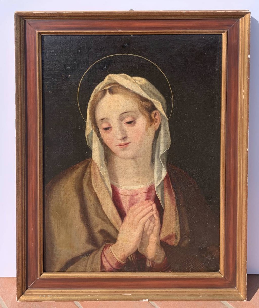 Maestro umbro-romano (XVI-XVII sec.) - Madonna orante.-photo-4