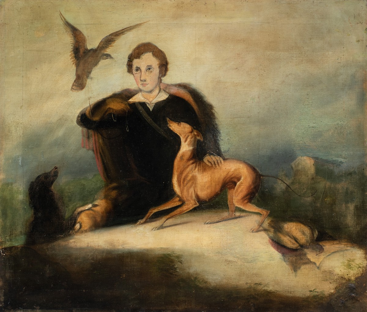 Pittore italiano (fine XIX sec.) - Il Falconiere.