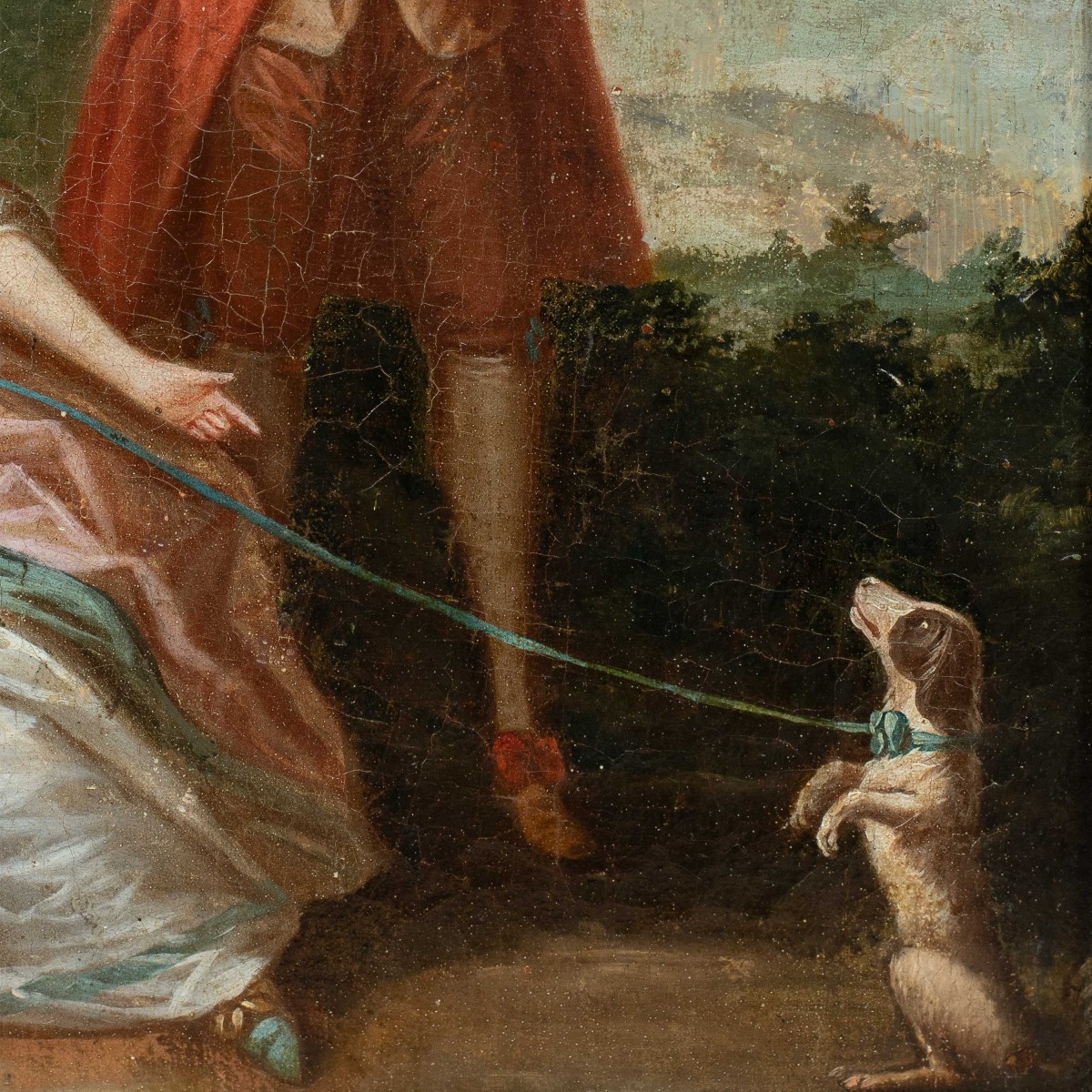 Pittore francese (XVIII sec.) - Suonatore di flauto e cane.-photo-3