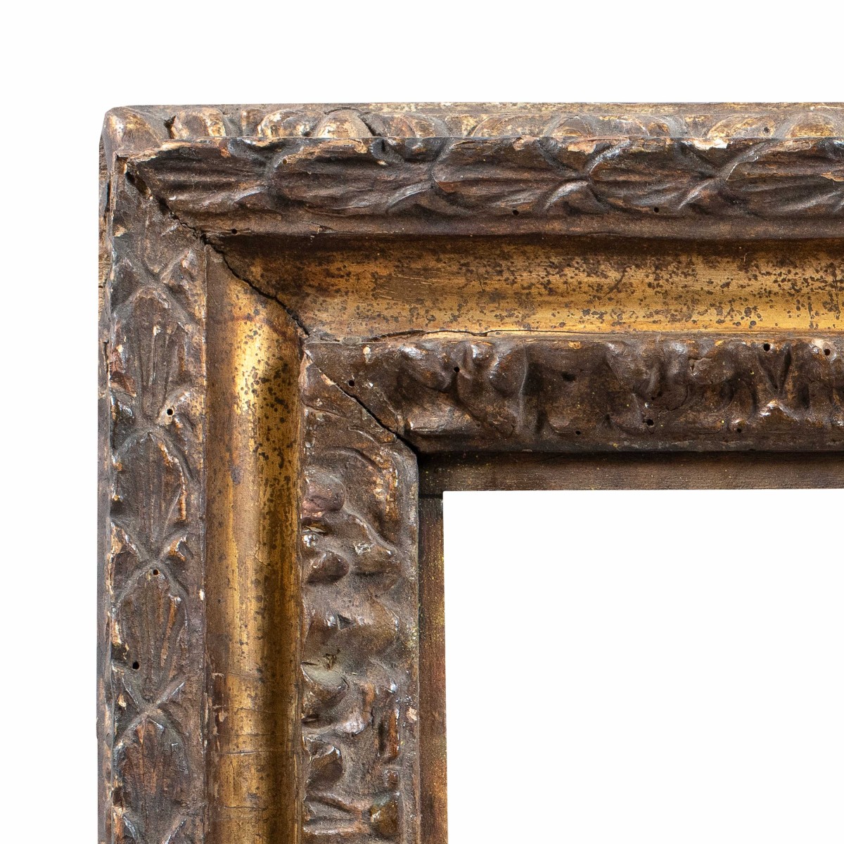 Cornice in legno intagliato e dorato a mecca. Roma, fine XVII secolo.-photo-3
