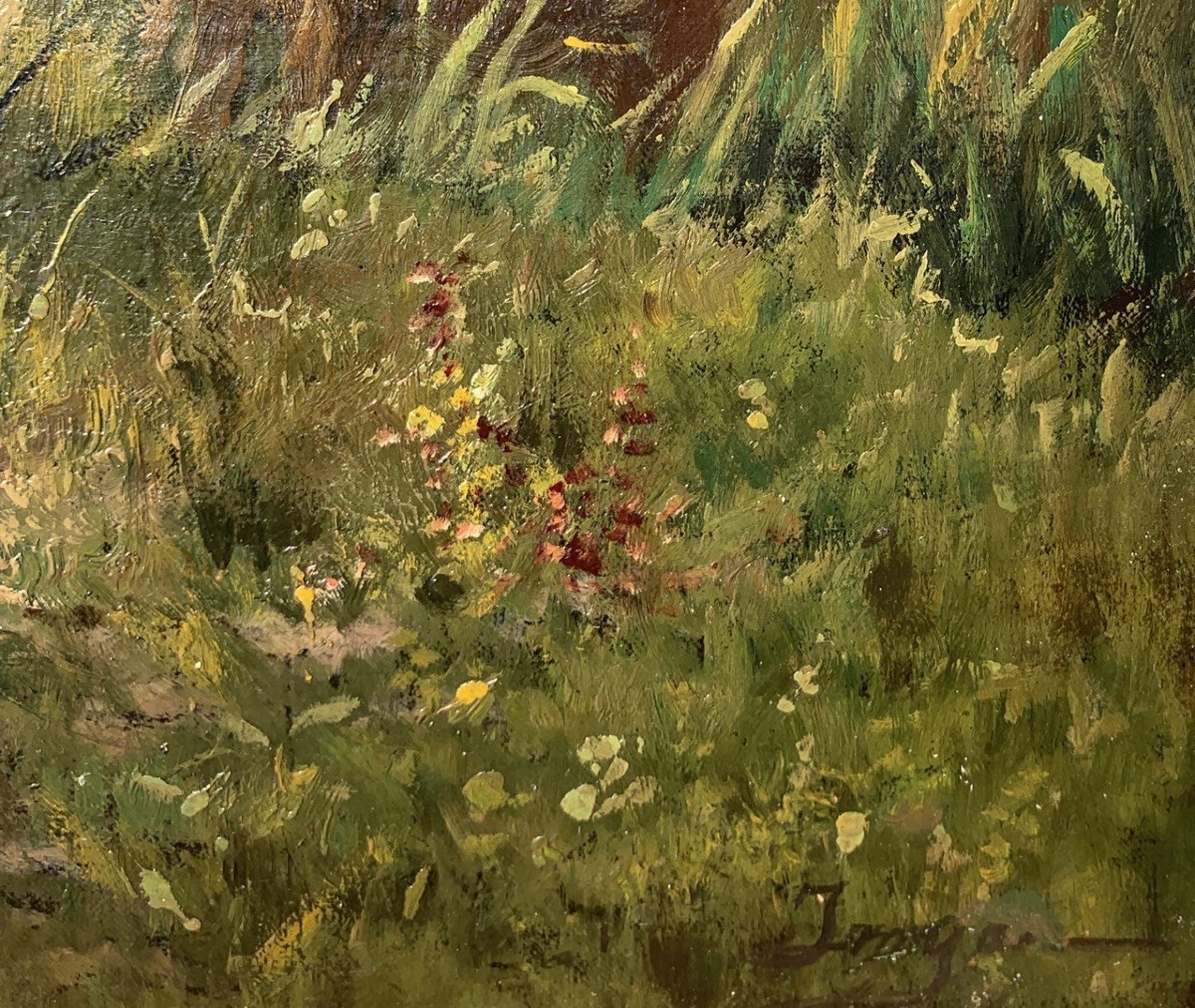 Pittore europeo (fine XIX sec.) - Mucche al pascolo.-photo-2