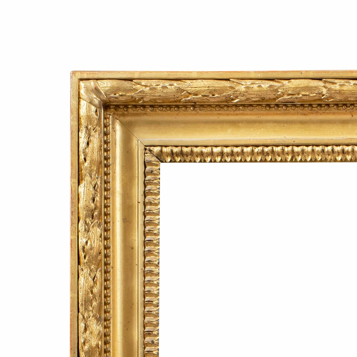 Cornice impero in legno intagliato e dorato. Italia, XIX secolo.-photo-3