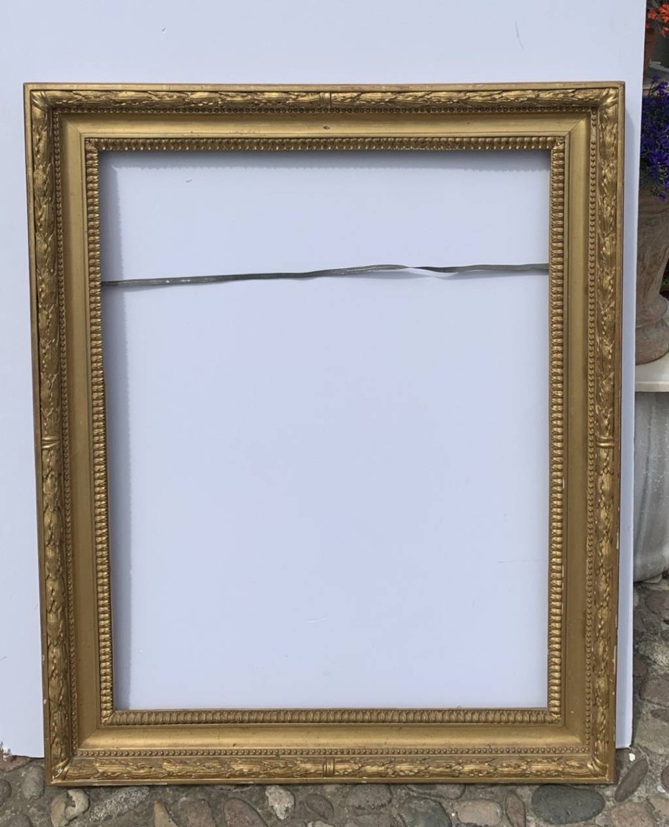 Cornice impero in legno intagliato e dorato. Italia, XIX secolo.-photo-1