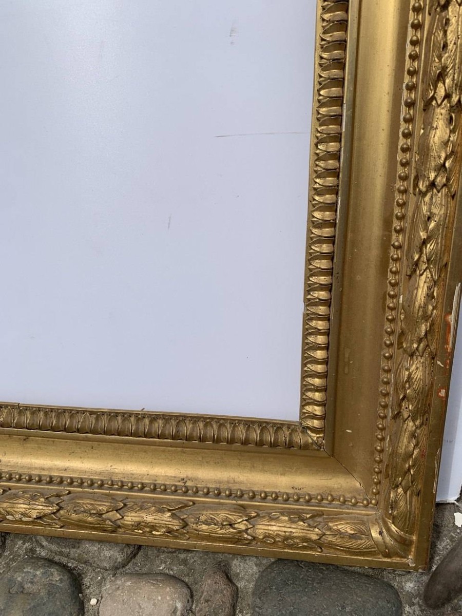 Cornice impero in legno intagliato e dorato. Italia, XIX secolo.-photo-2