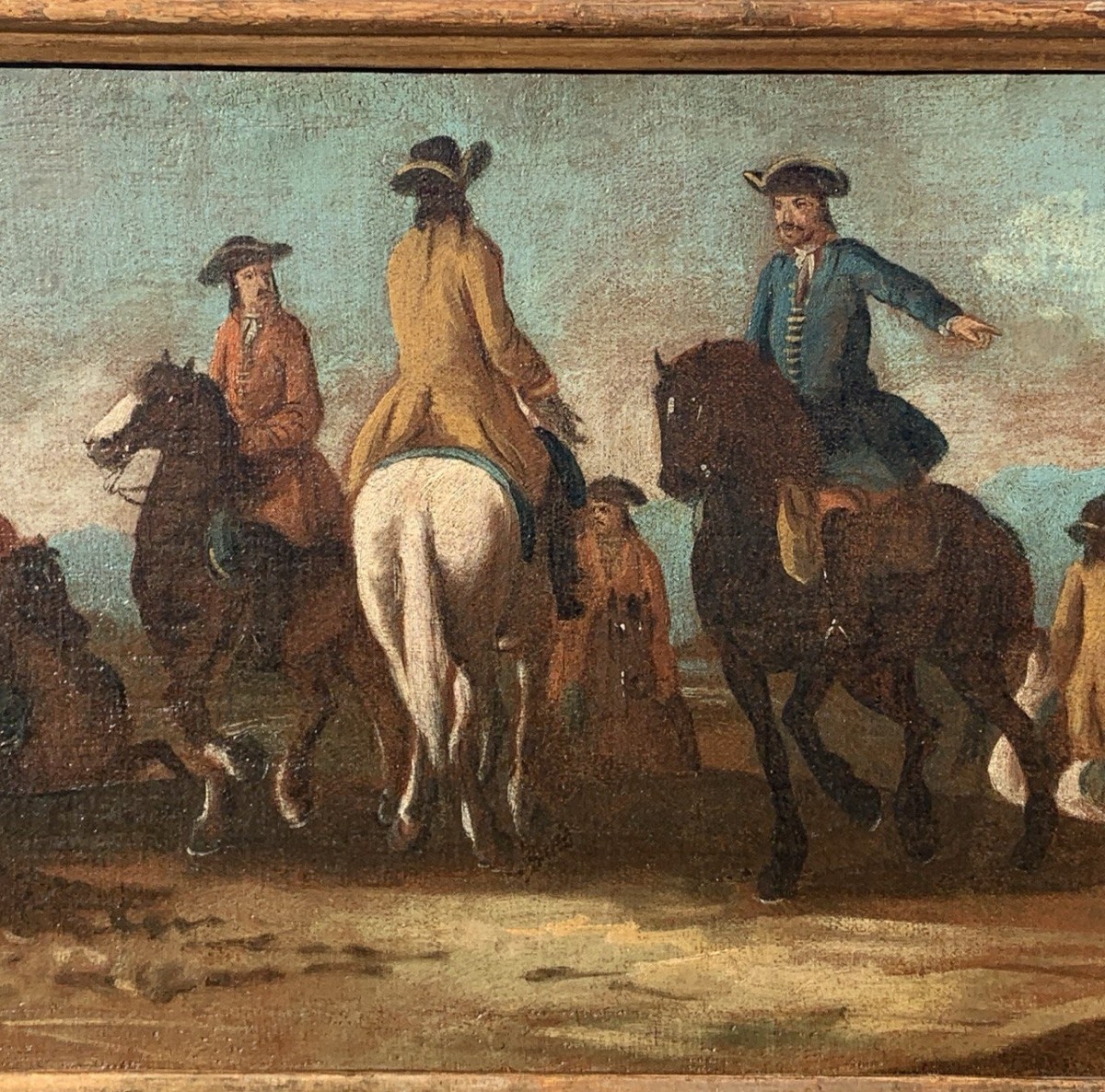 Giuseppe Zais (Forno di Canale 1709 - Treviso 1784) - Paesaggio con cavalieri in sosta.-photo-2