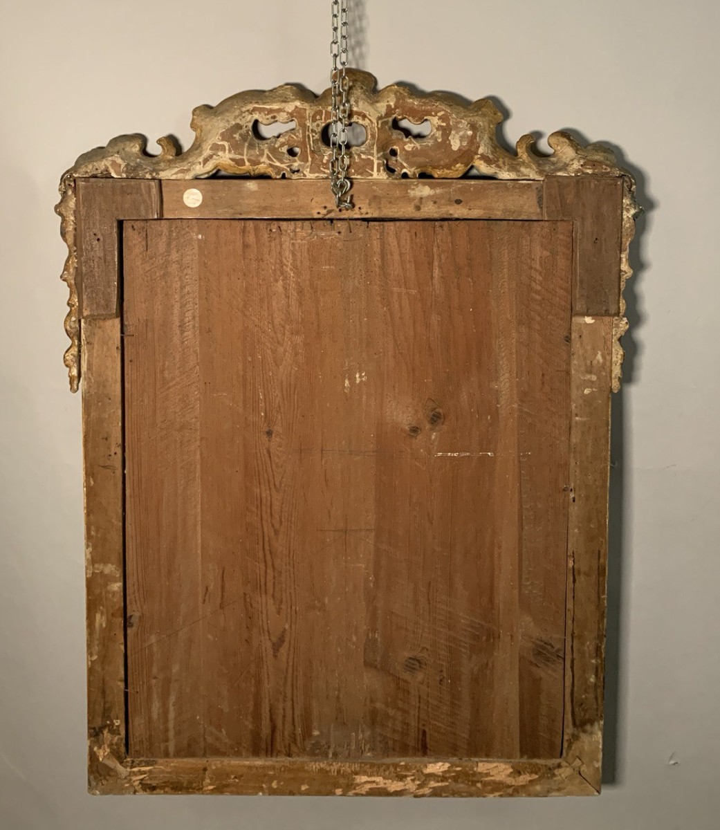 Specchiera in legno intagliato e laccato. Venezia, XVIII secolo.-photo-1