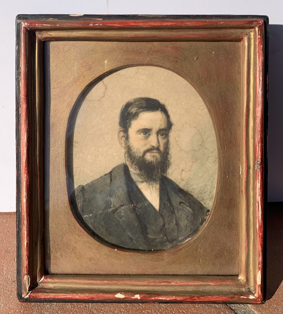 Pittore europeo (XIX sec.) - Ritrattino di gentiluomo.-photo-4