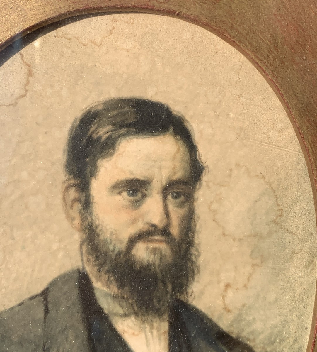 Pittore europeo (XIX sec.) - Ritrattino di gentiluomo.-photo-1