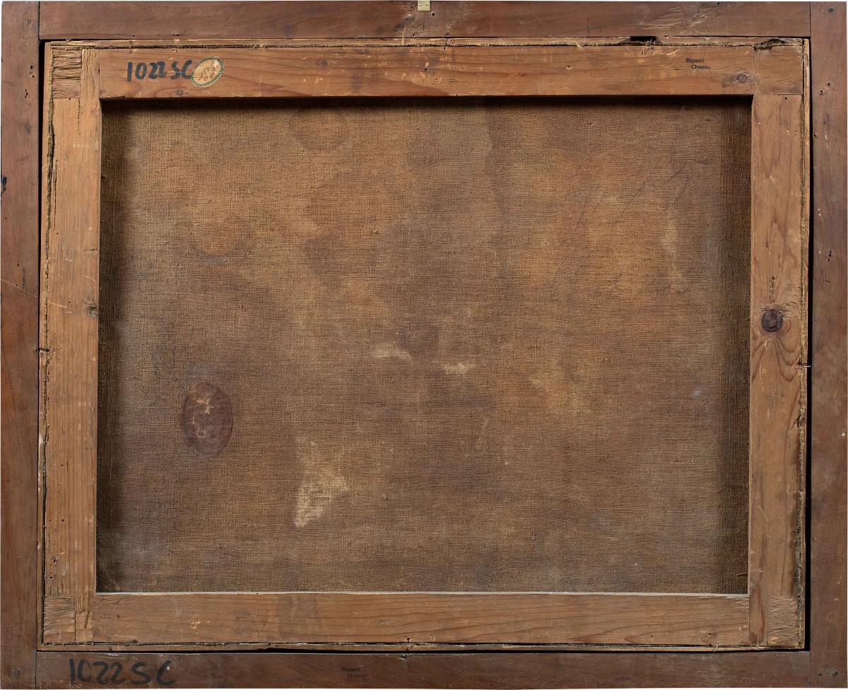 Pittore italiano (XVIII sec.) - Paesaggio arcadico con pastori e gregge.-photo-3