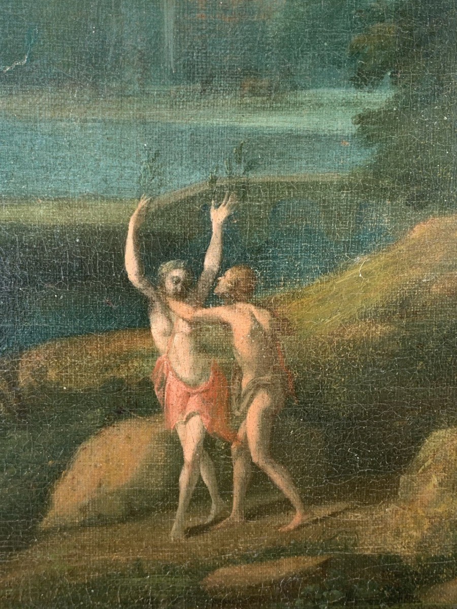 Hendrik Frans van Lint (Anversa 1684 - Roma 1763) cerchia di - Apollo e Dafne.-photo-1