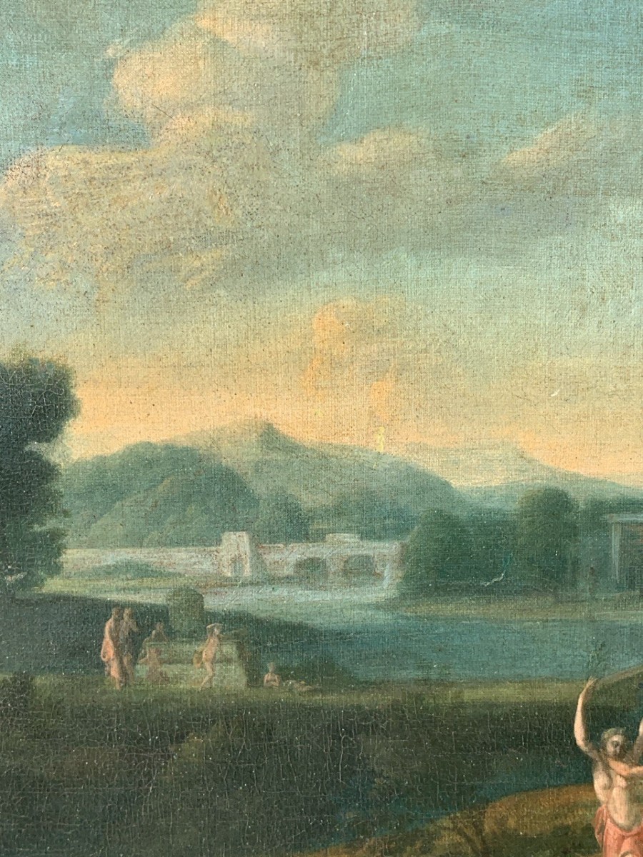 Hendrik Frans van Lint (Anversa 1684 - Roma 1763) cerchia di - Apollo e Dafne.-photo-2