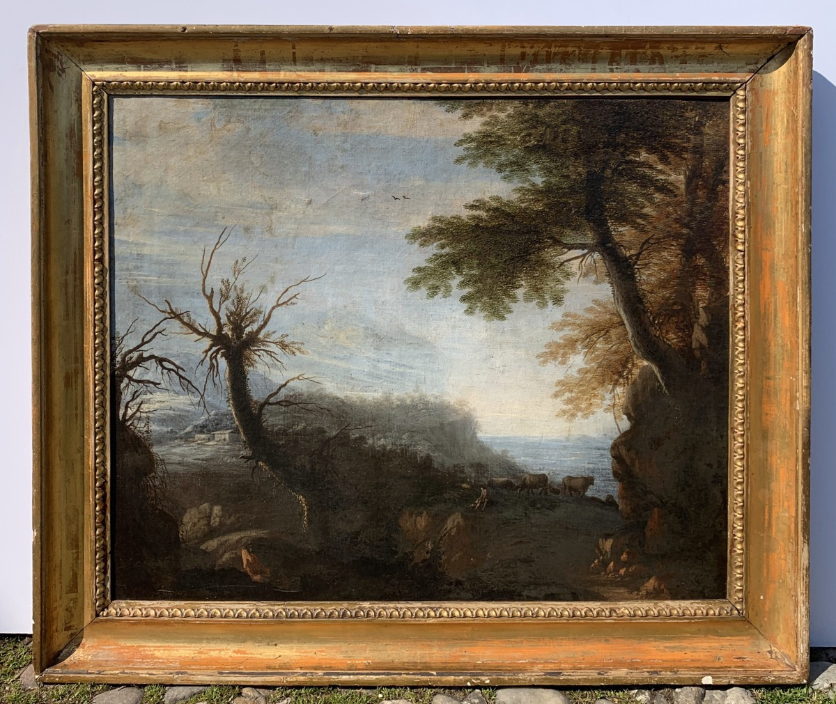 Alessio de Marchis (Napoli 1684 - Perugia o Urbino 1752) cerchia di - Paesaggio arcadico con pa-photo-4