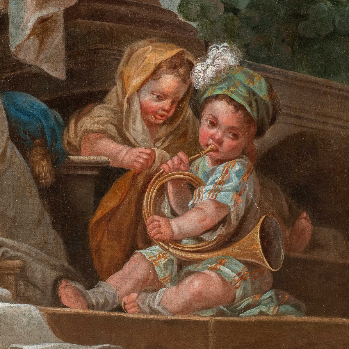 Charles-André van Loo (Nizza 1705 - Parigi 1765) attr. a - Allegoria della Commedia.-photo-3