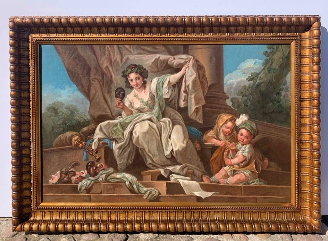 Charles-André van Loo (Nizza 1705 - Parigi 1765) attr. a - Allegoria della Commedia.-photo-1