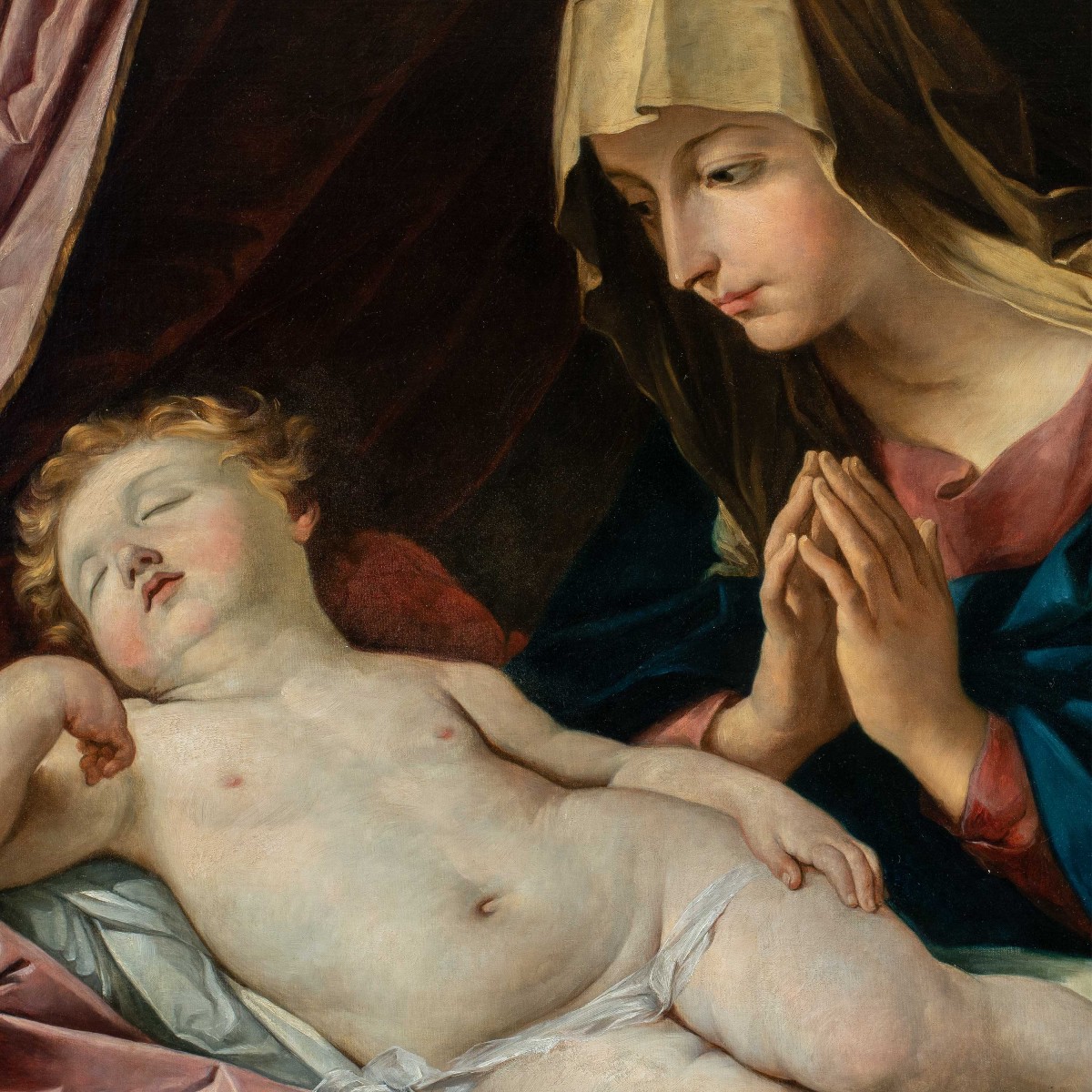 Guido Reni (Bologna 1575 - Bologna 1642) seguace di - Madonna con Bambino.-photo-2