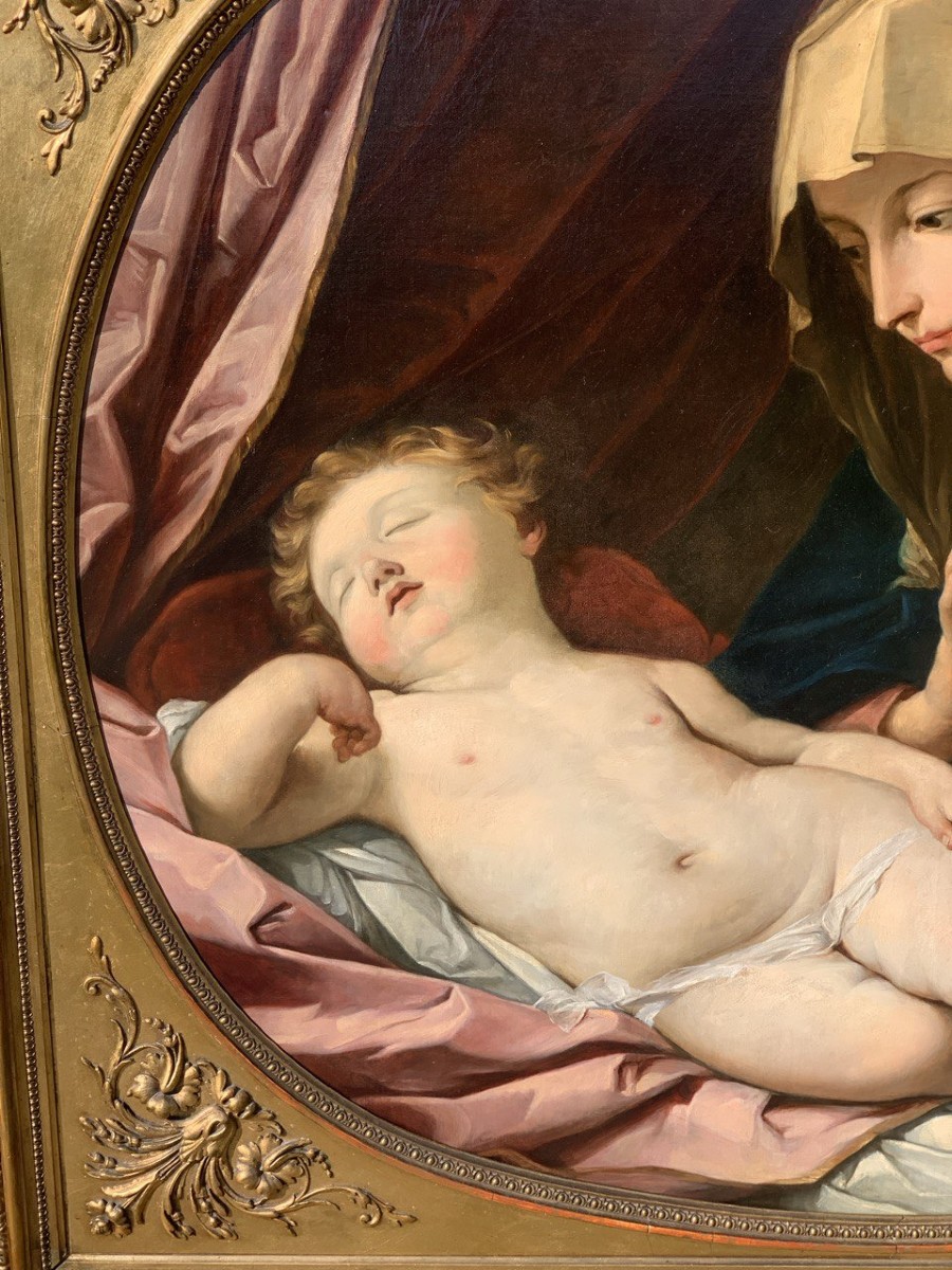 Guido Reni (Bologna 1575 - Bologna 1642) seguace di - Madonna con Bambino.-photo-2