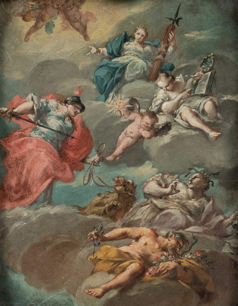 Giovanni Antonio Guardi (Vienna 1699 - Venezia 1760) - Allegoria del Buon Governo.-photo-2