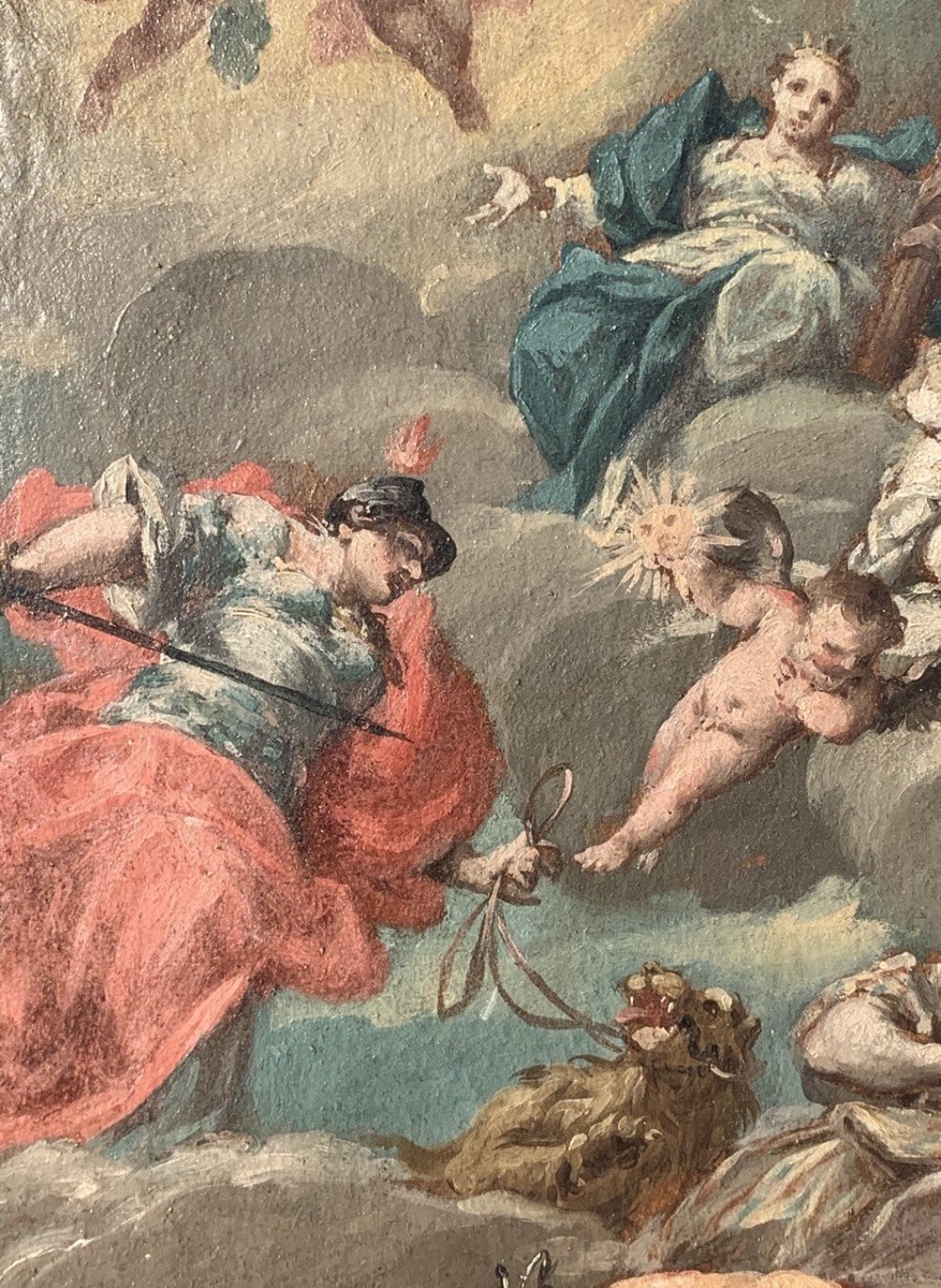 Giovanni Antonio Guardi (Vienna 1699 - Venezia 1760) - Allegoria del Buon Governo.-photo-1