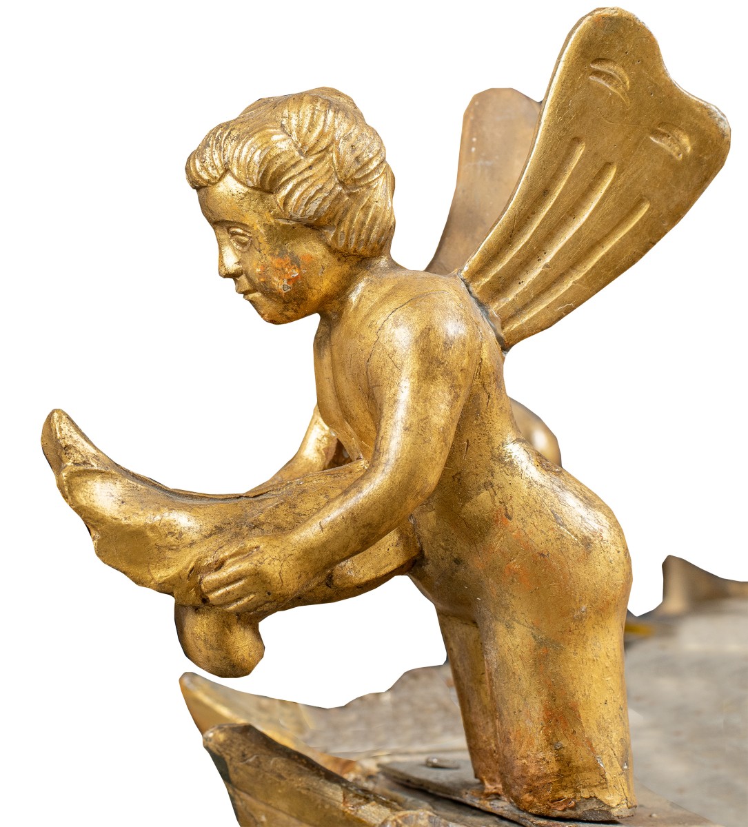 Lampadario a dieci luci in legno intagliato, dorato e dipinto. Vienna, inizi XIX secolo.-photo-2