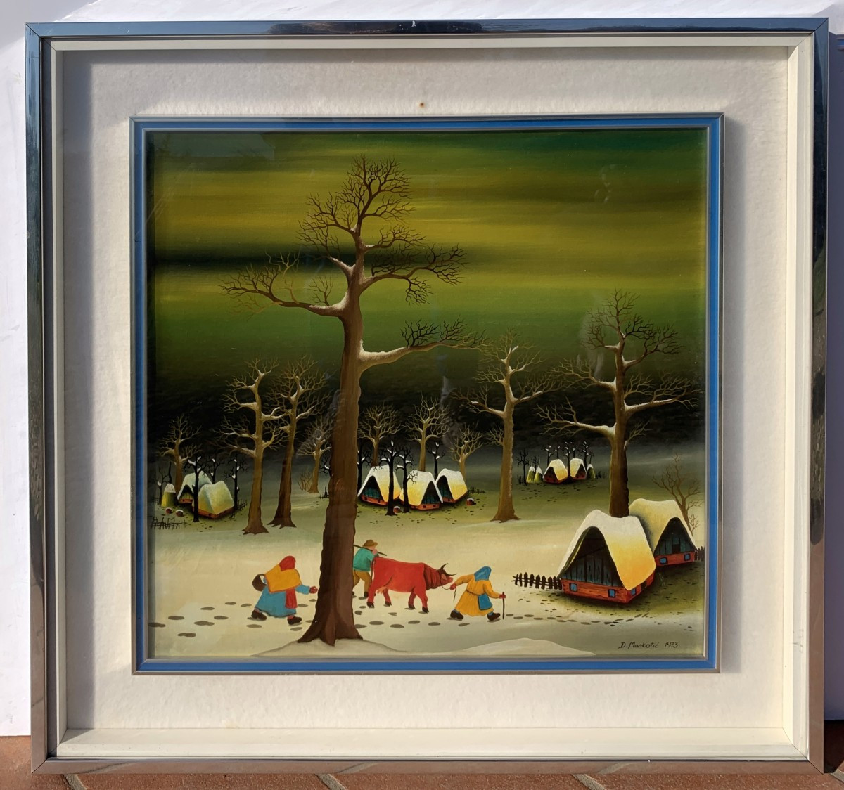 Duska Markotić (Croazia, XX sec.) - Paesaggio invernale.-photo-3