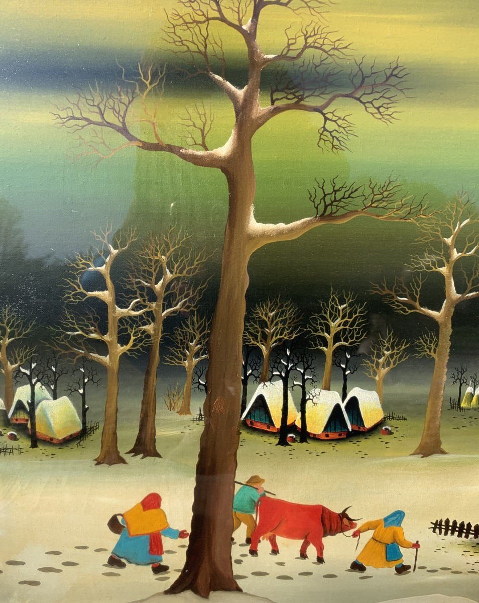 Duska Markotić (Croazia, XX sec.) - Paesaggio invernale.-photo-4