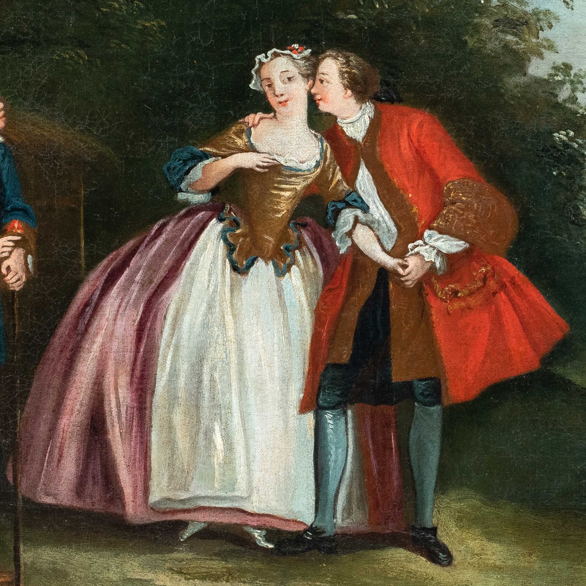 Seguace di Nicolas Lancret (Parigi 1690 - Parigi 1743) - Scena galante in un paesaggio.-photo-2