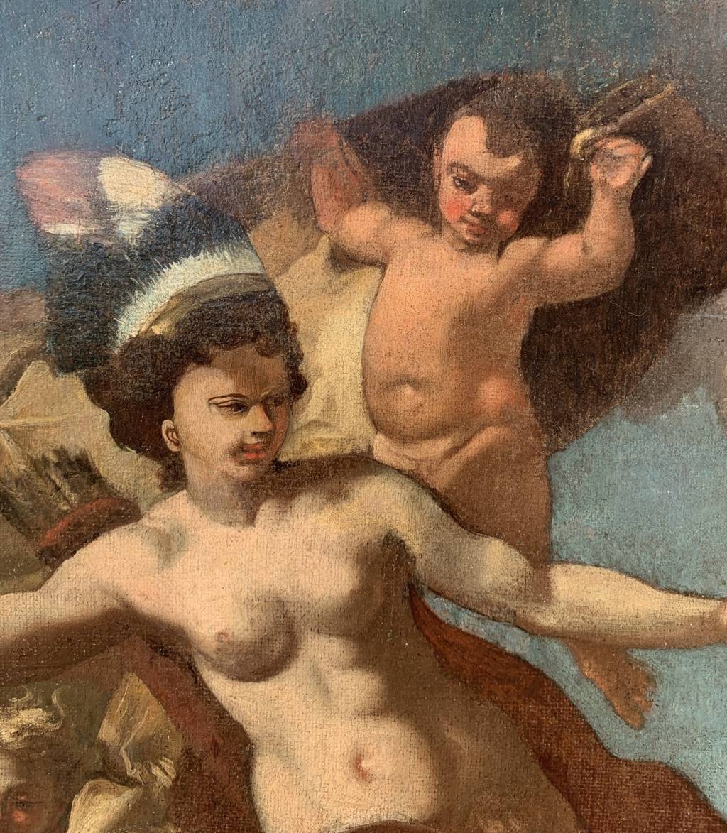 Francesco Solimena (Canale di Serino 1657 - Barra 1747) bottega di - Allegoria dell’America.-photo-2