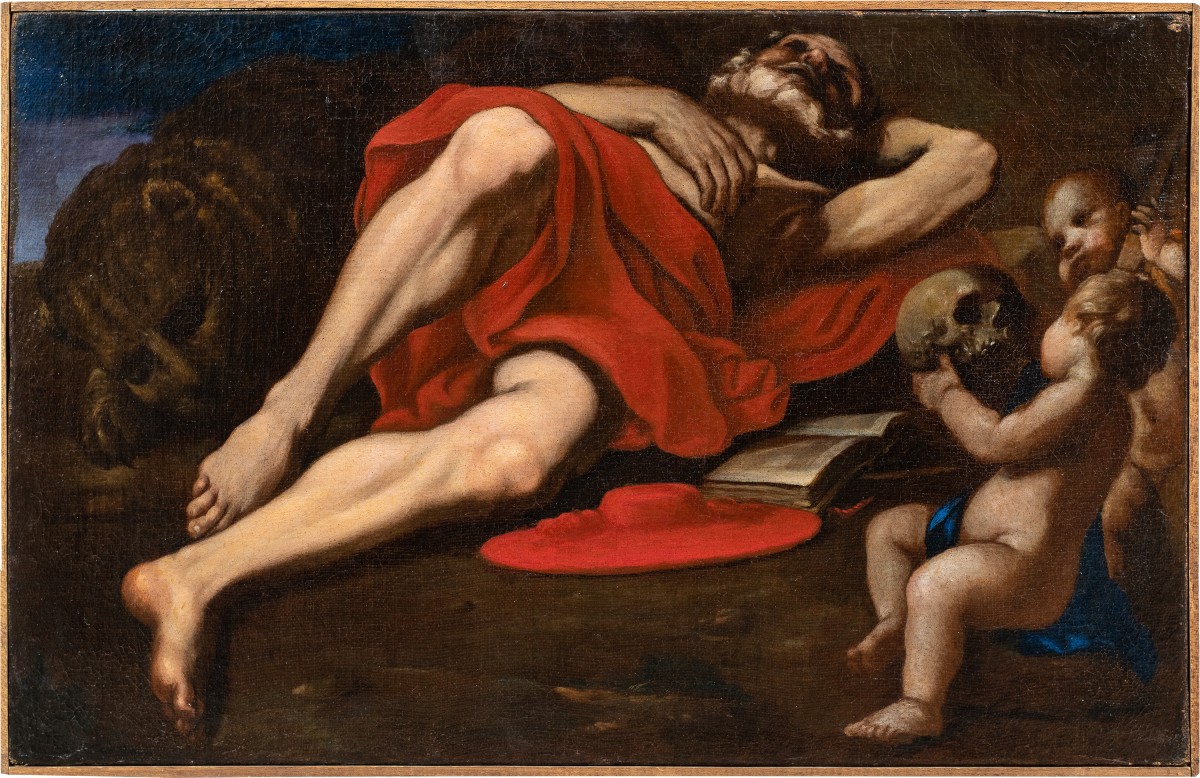 Pittore caravaggesco (XVII sec.) - San Girolamo.