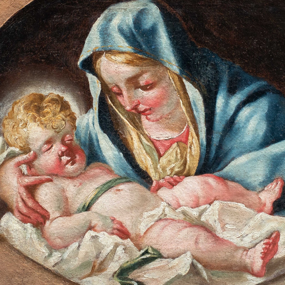 Pittore veneto (XVIII sec.) - Madonna con Bambino.-photo-2