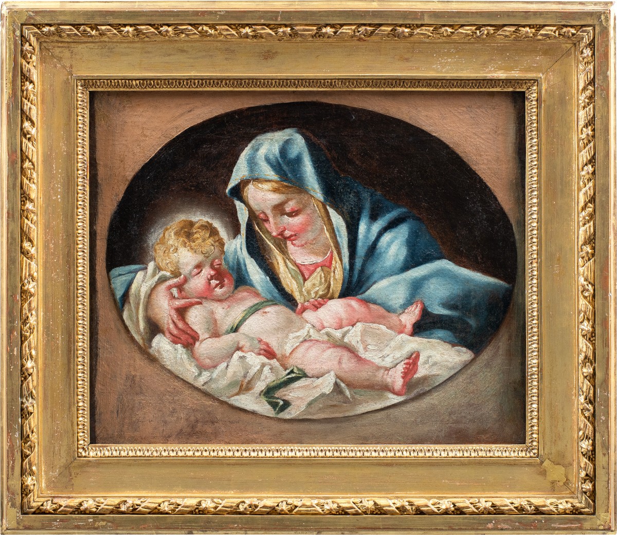 Pittore veneto (XVIII sec.) - Madonna con Bambino.