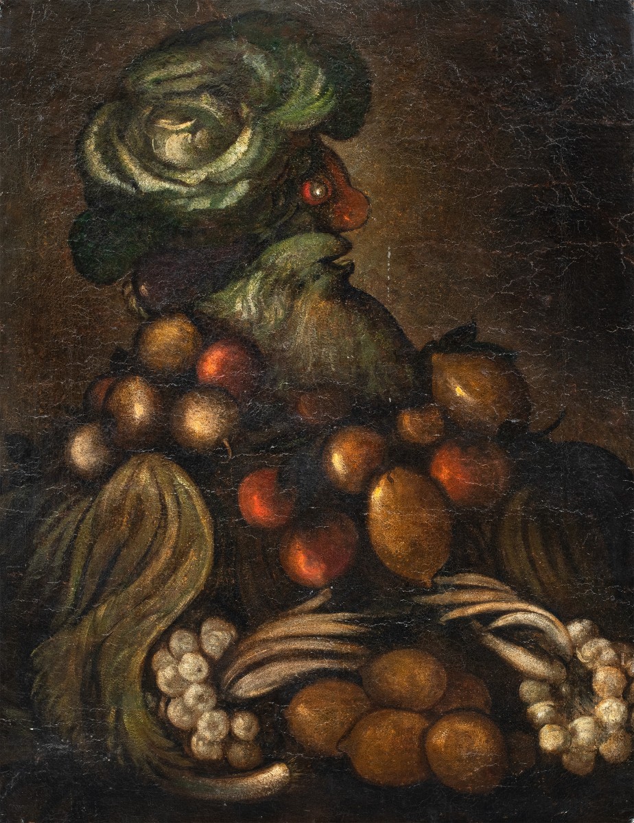 Pittore seguace di Giuseppe Arcimboldo (Milano 1527 - Milano 1593)) - Allegoria dell’Autunno.