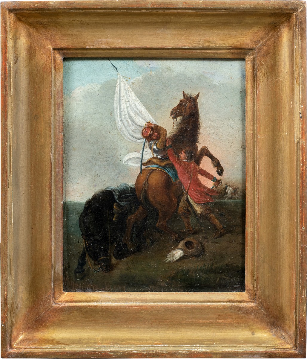 Francesco Casanova (Londra 1727 – Mödling 1803) - Scena di battaglia a cavallo.