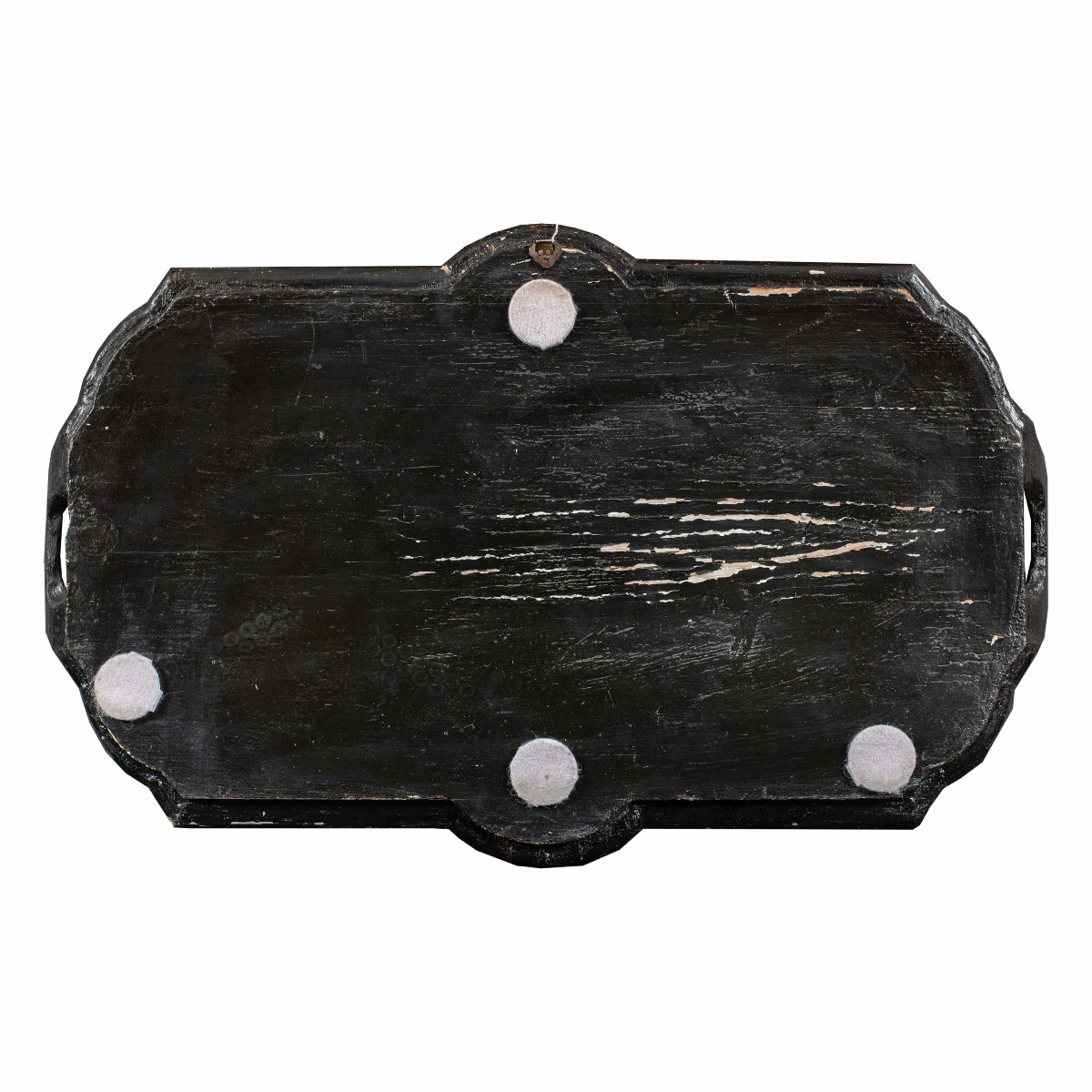 Vassoio in legno laccato e dipinto. Venezia, XVIII secolo.-photo-2