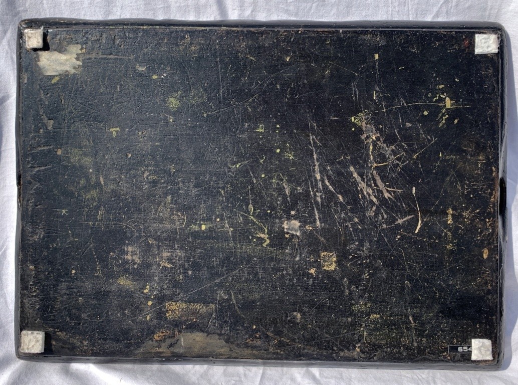 Vassoio in legno laccato e dipinto. Venezia, XVIII secolo.-photo-1