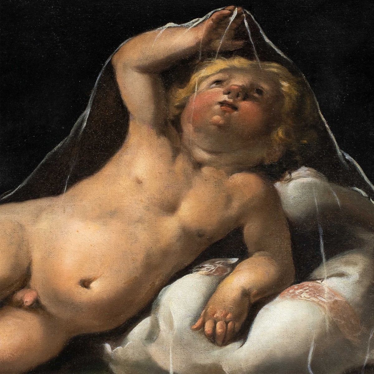 Isidoro Bianchi (Campione 1581 - Campione 1662) - Putto gioca con un velo.-photo-2