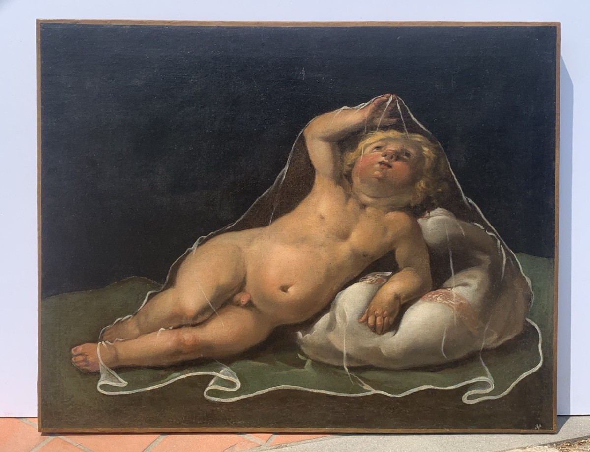 Isidoro Bianchi (Campione 1581 - Campione 1662) - Putto gioca con un velo.-photo-4
