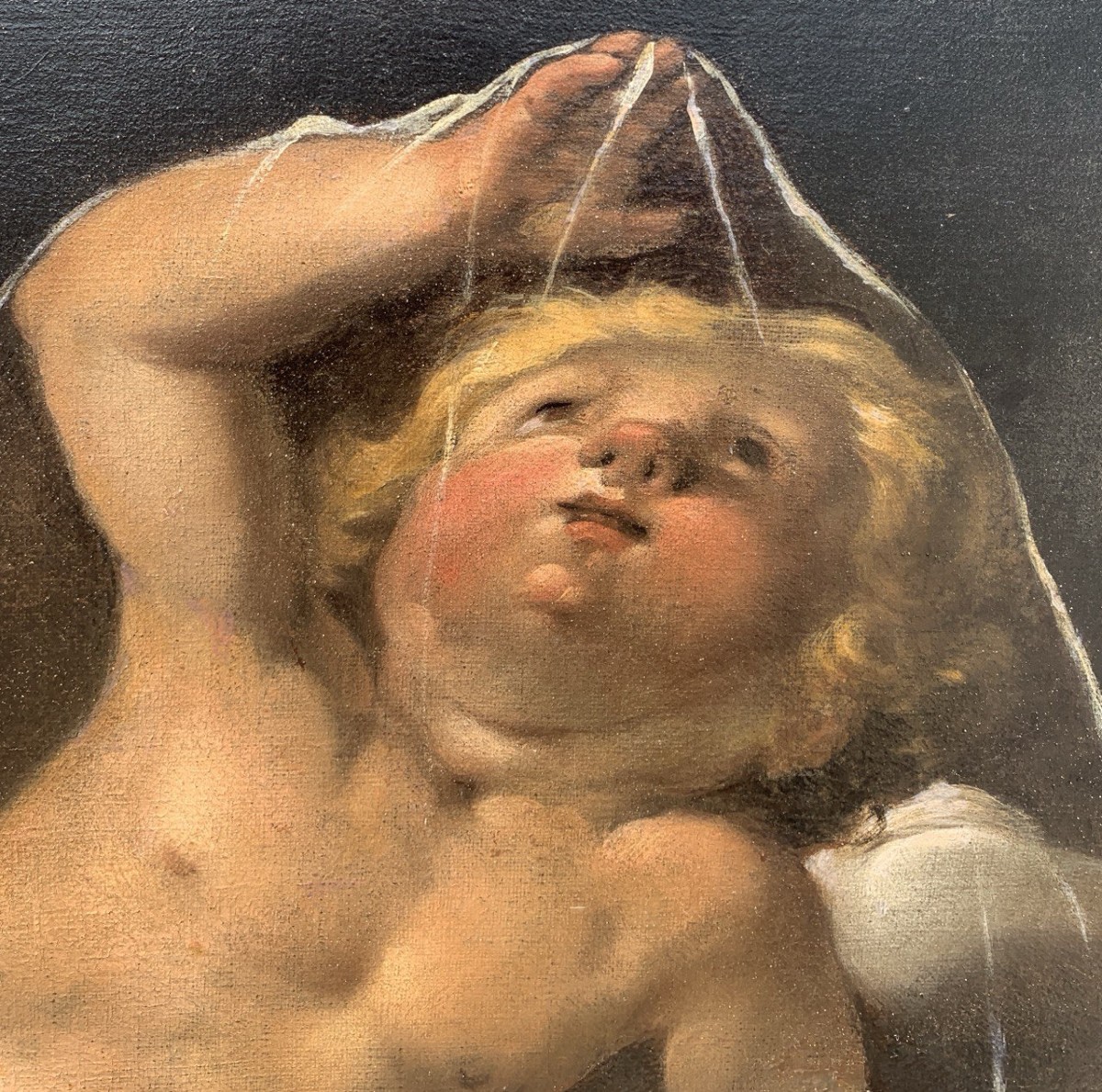 Isidoro Bianchi (Campione 1581 - Campione 1662) - Putto gioca con un velo.-photo-1