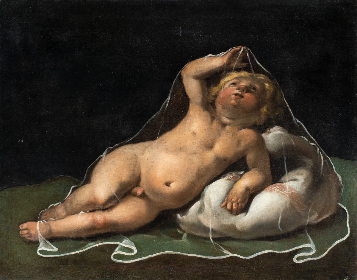 Isidoro Bianchi (Campione 1581 - Campione 1662) - Putto gioca con un velo.