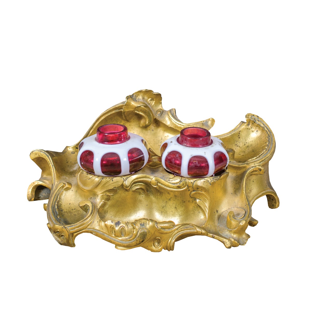 Calamaio in bronzo dorato. Maison Henry Dasson (Parigi 1825-1896).