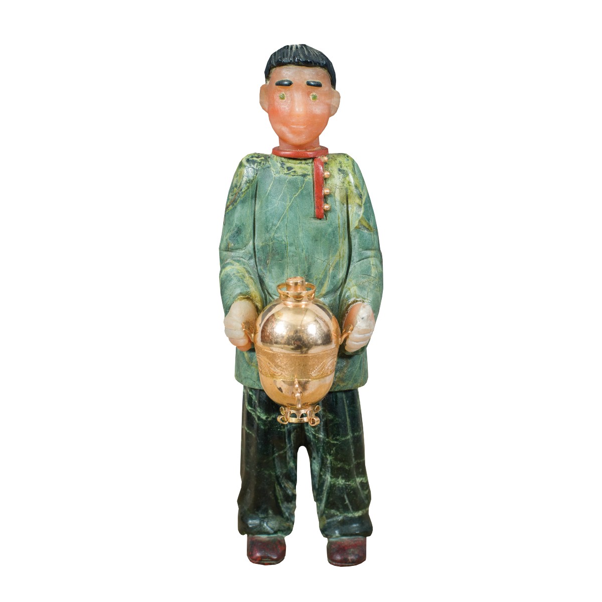 Piccola scultura in marmi diversi e pietre dure - Probabilmente Russia, XIX-XX