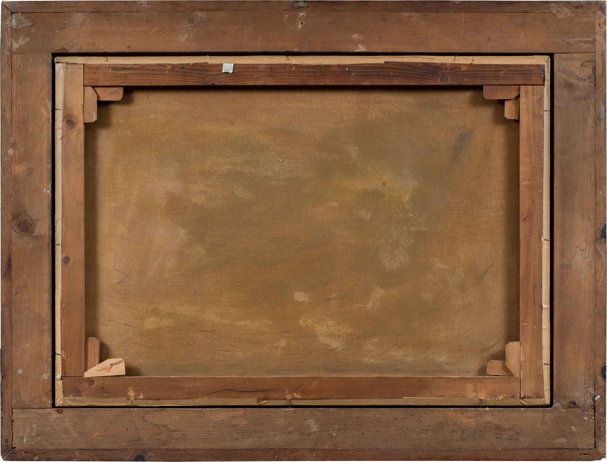 Vittorio Antonio Cargnel (Venezia 1872 - Milano 1931) - Paesaggio con casa e personaggi.-photo-4