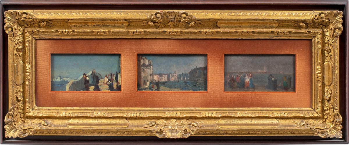 Beppe Ciardi (Venezia 1875 - Quinto di Treviso 1932) - Trittico di vedute venenezia.