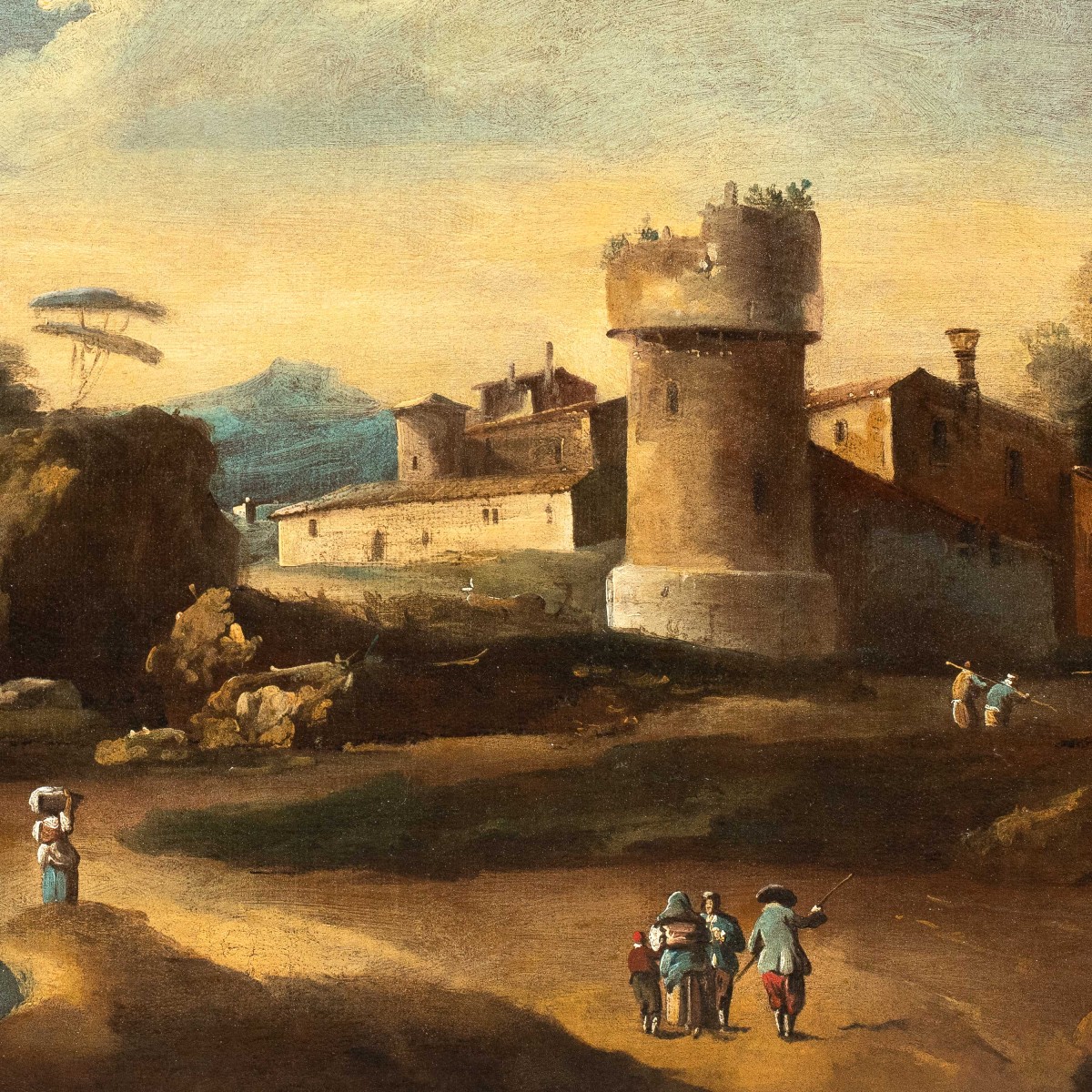 Francesco Tironi (Venezia 1745 - Venezia 1797) - Paesaggio veneto con pastori e armenti.-photo-2