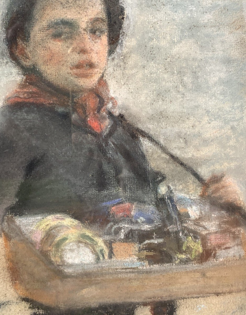 Alessandro Zezzos (Venezia 1848  Vittorio Veneto 1914) - Ritratto di giovane venditore.-photo-1