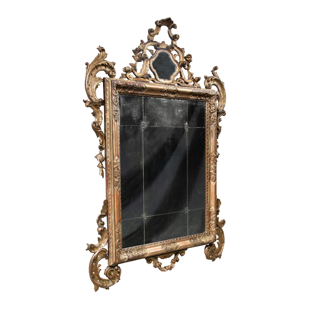 Grande specchiera in legno intagliato e dorato. Venezia, XVIII-XIX secolo.-photo-2